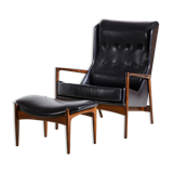 Ib kofod larsen armchair with footrest