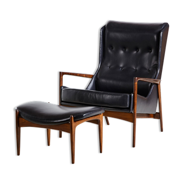 Fauteuil avec repose-pieds d'Ib Kofod Larsen