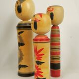 Set of 3 japanese kokeshi dolls