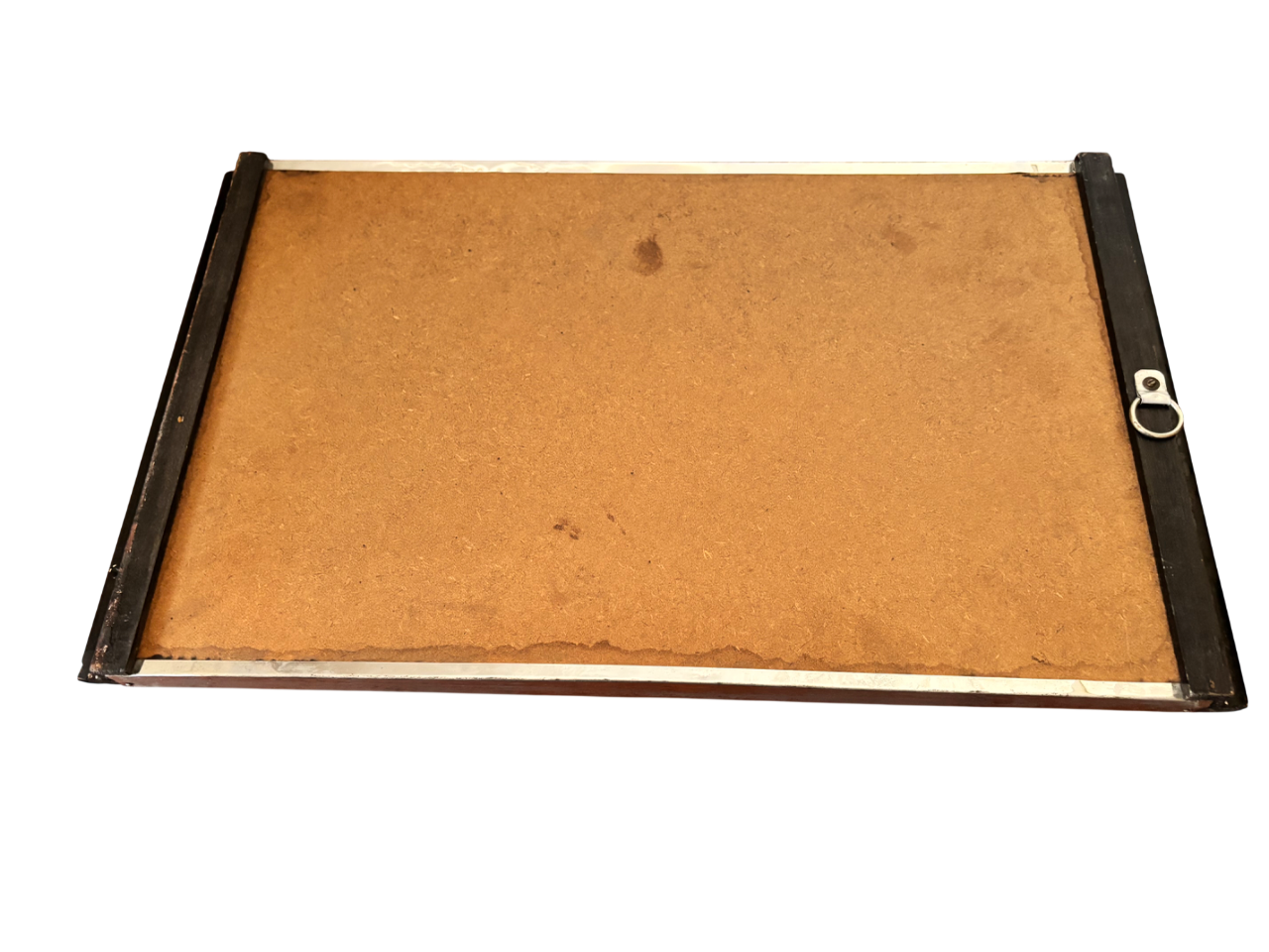 Art Deco wooden and painted glass plateau