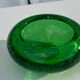 Organic glassware ashtray in signed and vintage green blown glass