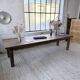 XL farmhouse table in solid oak, brutalist style, 20th century.