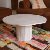 Table basse en travertin forme organique