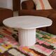 Organic shape travertine coffee table