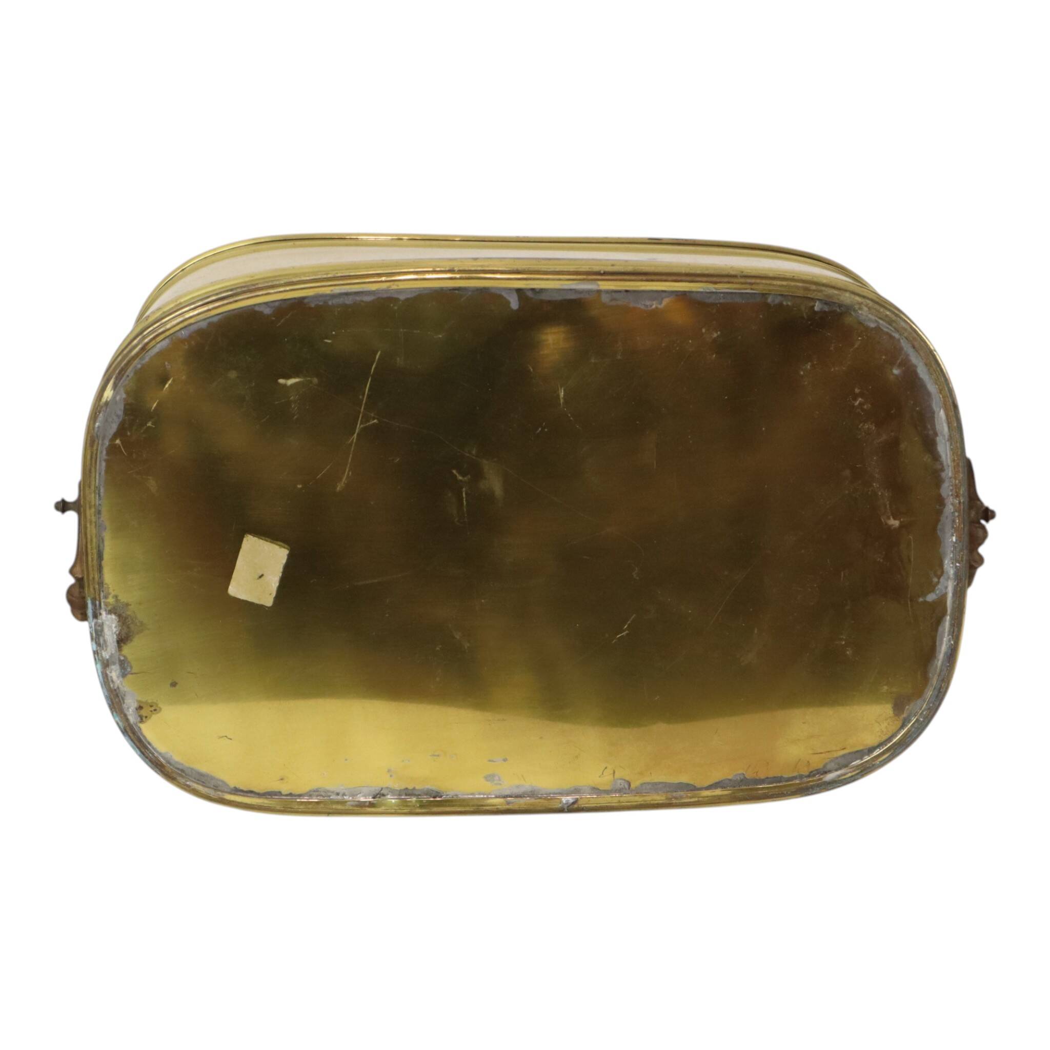 Large Oval Brass Planter Vintage XL Cachepot 41cm