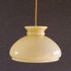 Old pendant light in pale young glass - mounted with cable and new socket