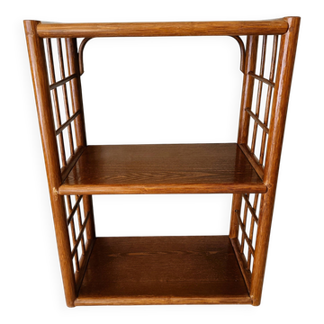 Rattan and wood shelf furniture