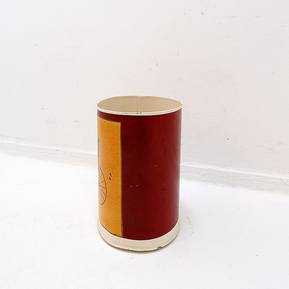 Metal wastebasket "Light Brett" lithographic print by Arthur A. Kaplan Co.