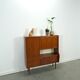 Teak veneer wall cabinet with flap, bar cabinet vintage
