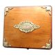 Box XIXth Napoleon III, jewel box or secrets, mahogany, padded blue silk, signed TAHAN