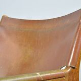 A/S MIKAEL LAURSEN / vintage leather easychair / Illum Wikkelsø / Denmark 1960s