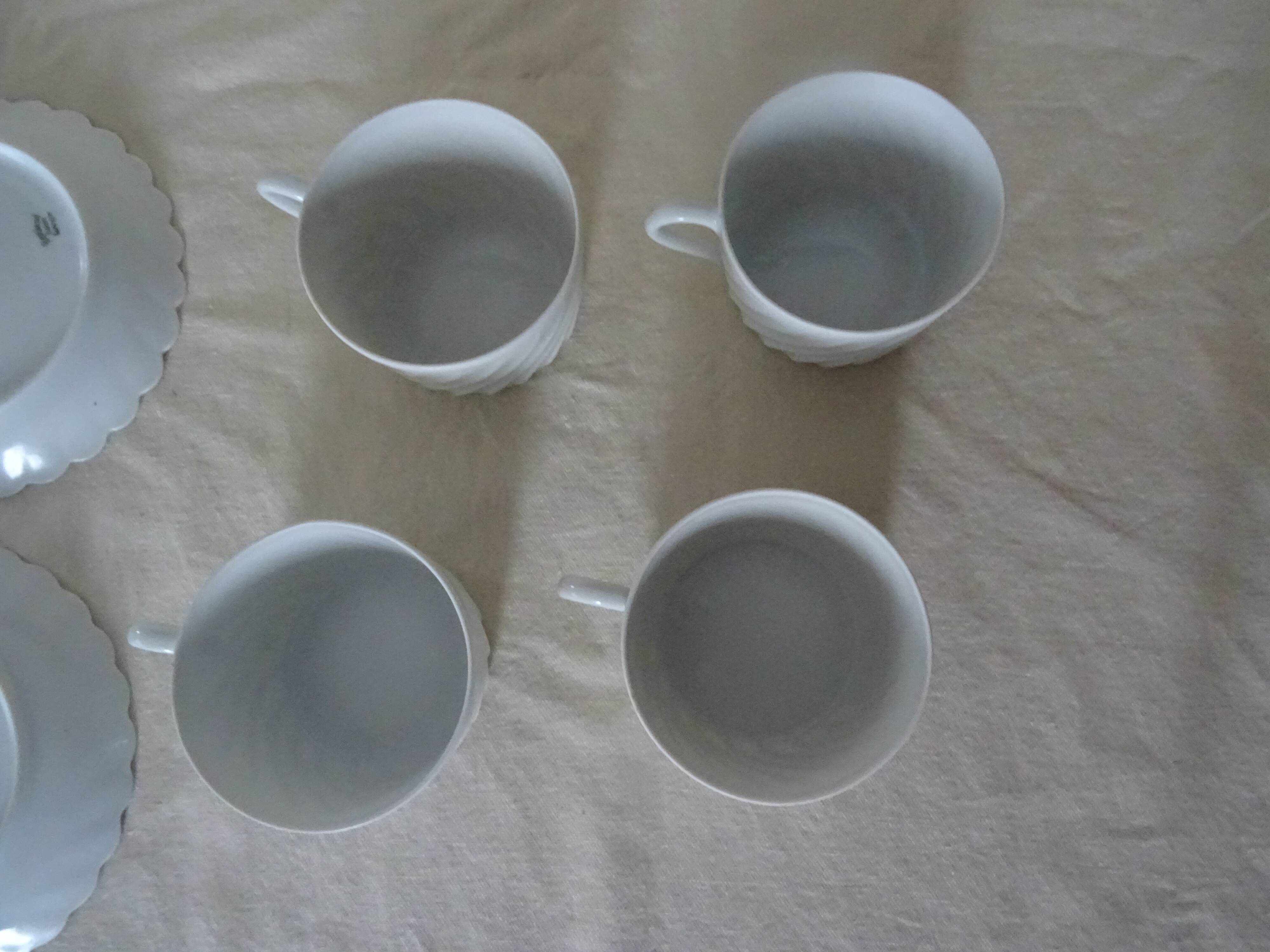 4 cups with saucer Limoges Haviland white torso