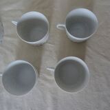 4 cups with saucer Limoges Haviland white torso