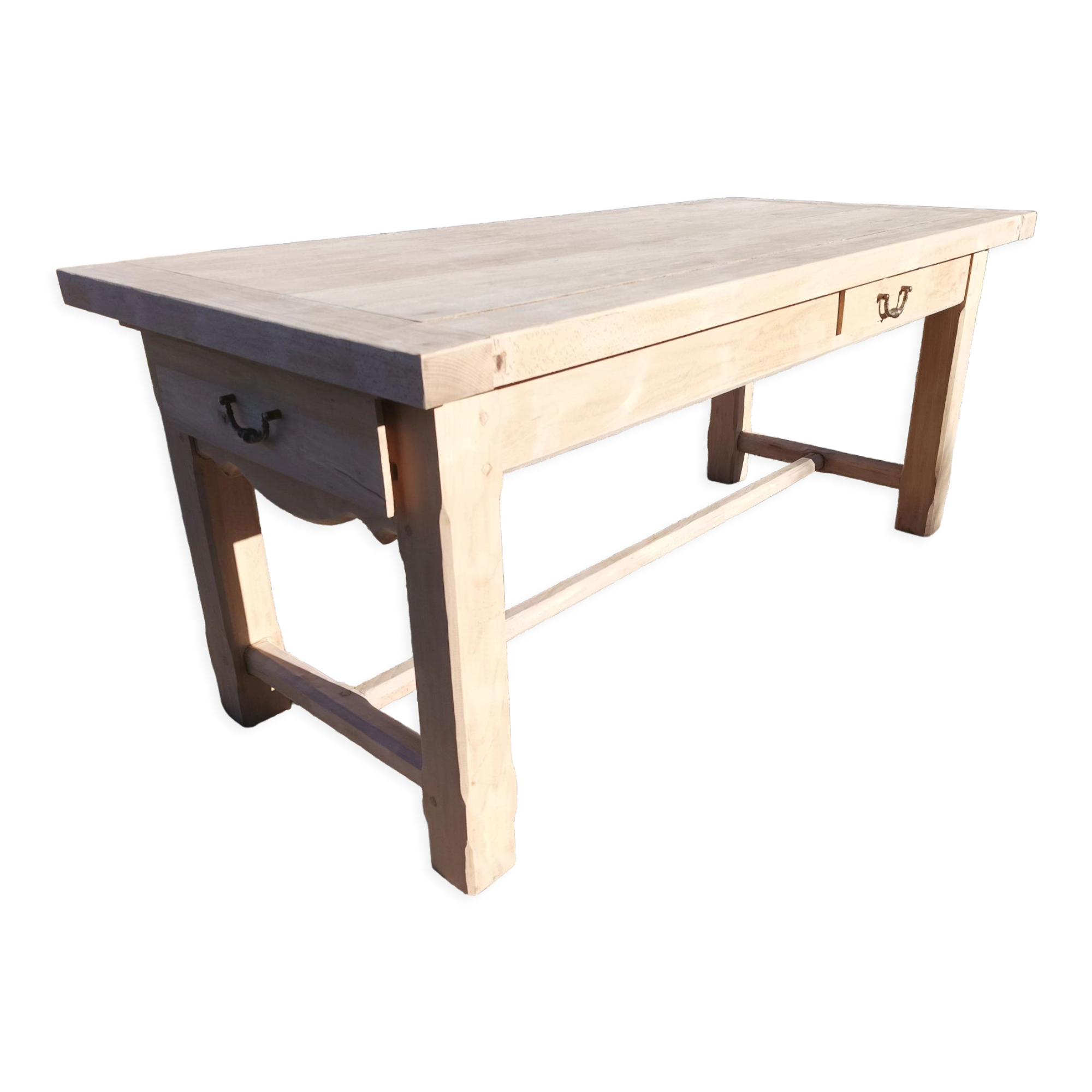 Farmhouse table with drawers
