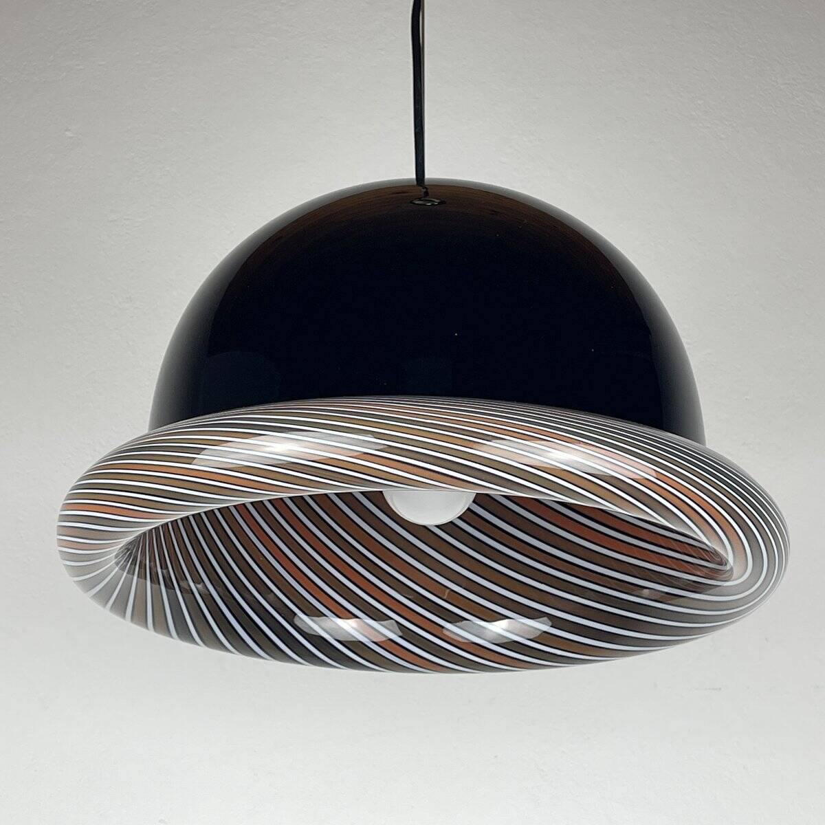 Vintage Italian black Murano pendant light, 1960s.