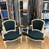 Pair of cabriolet armchairs