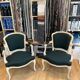 Pair of cabriolet armchairs