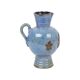 Vase émaillé bleu vintage céramique Belgique années 1970 24cm