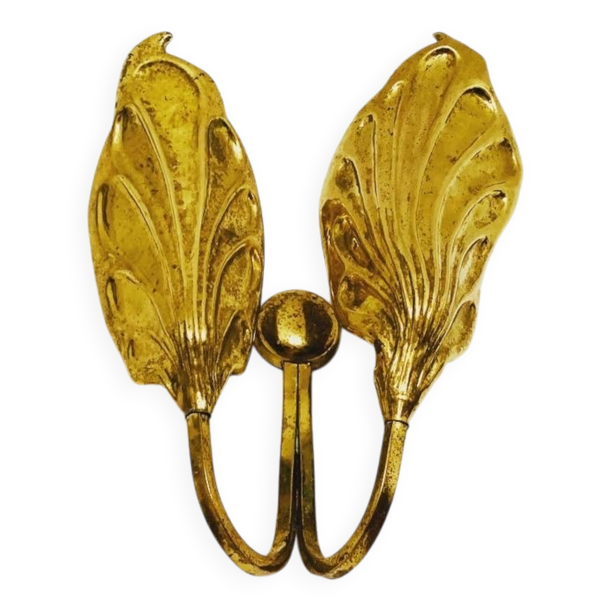 Italian Hollywood Regency Brass Sconce by Tommaso Barbi