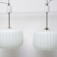 Paire de suspensions en verre opaline Vintage, bloc de l’est 1970