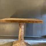 Industrial console cast iron and oak tray