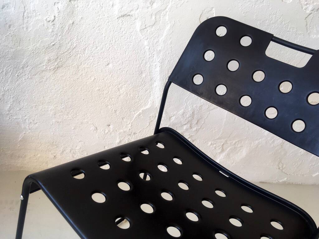 Black metal chair Italy 1970s