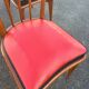 Set of five bistro chairs in wood and imitation leather, Charles Ramos Baumann style