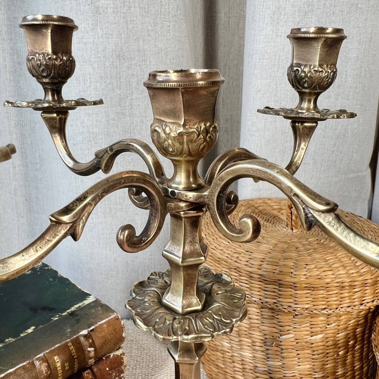 5-light brass candlestick
