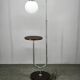 1940s Art Deco Chrome Floor Lamp with Opaline Globe and Side Table