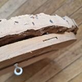 Miroir rond en liège vintage années 70