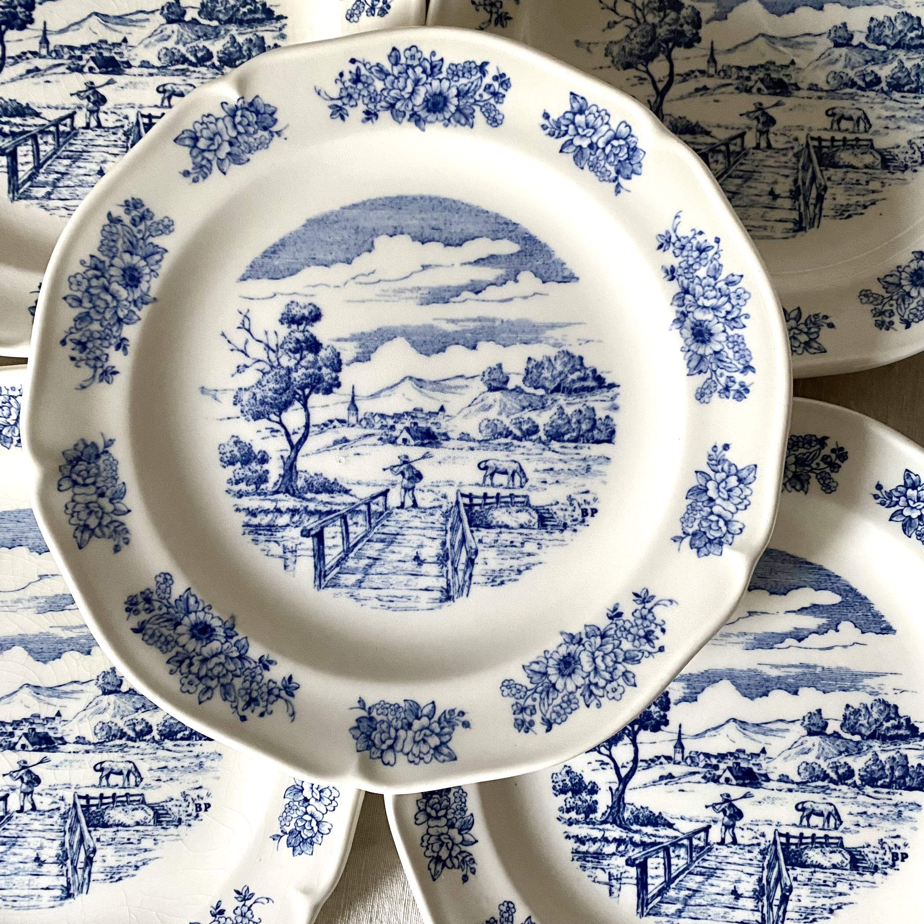 English style Gien earthenware plates
