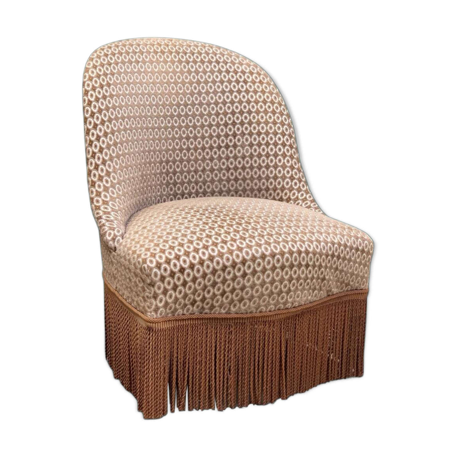 Vintage chocolate velvet toad armchair