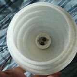 Clichy glass wall lamp with porcelain support 50s