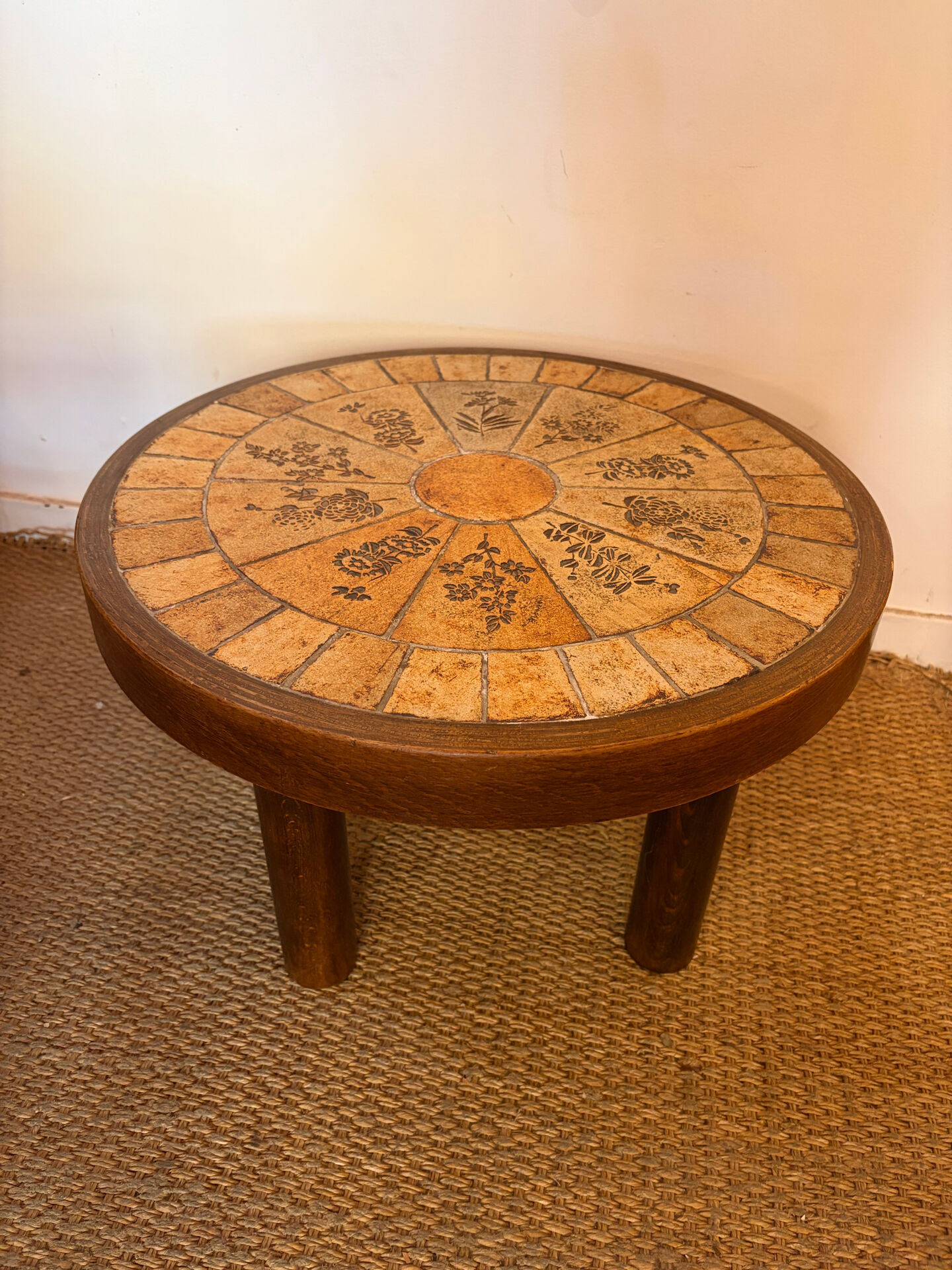 Mini ceramic coffee table Herbiers Vallauris 1960s