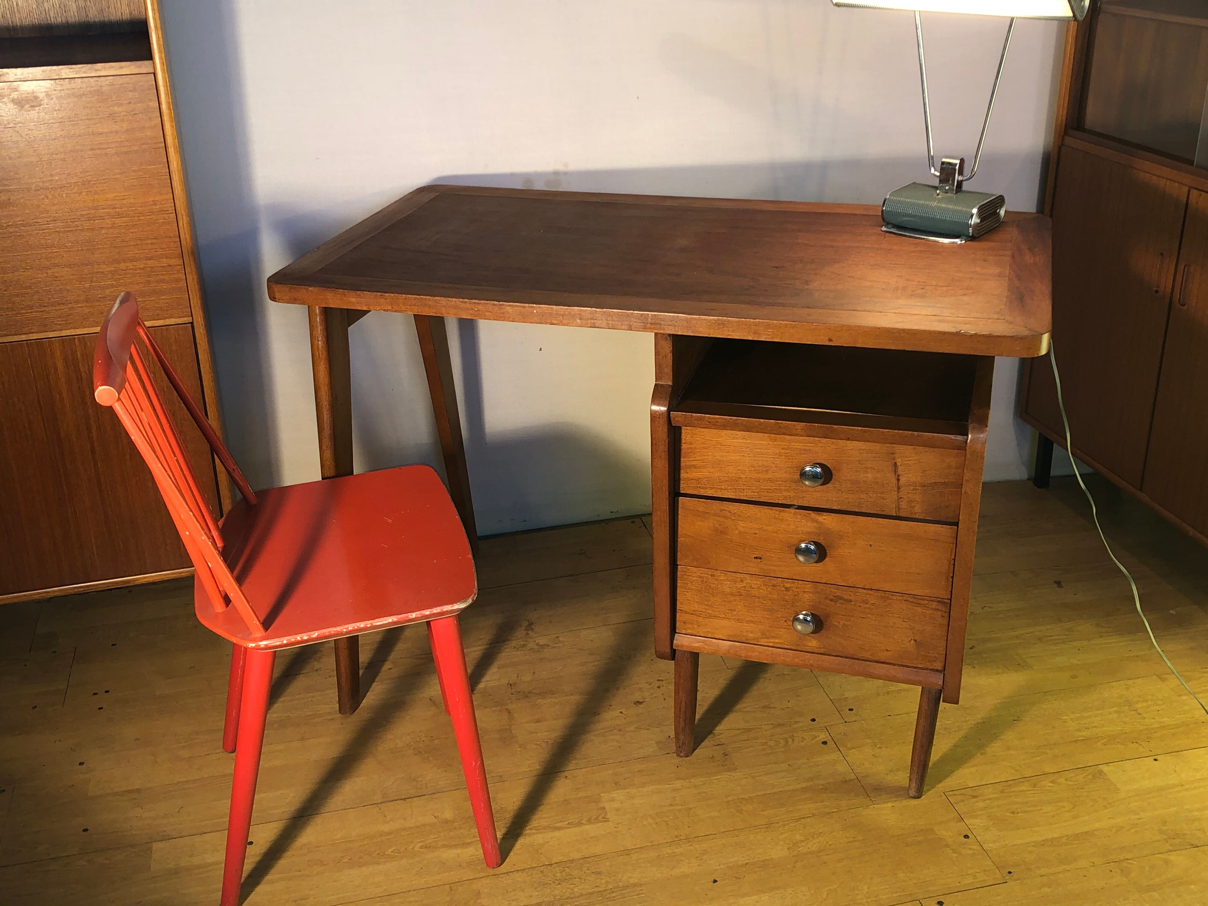 1950 foot compass desk and Scandinavian chair