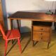 Bureau 1950 pieds compas et chaise scandinave