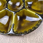 Vintage oyster service Gien – 6 plates, serving dish, ramekin and small bowl