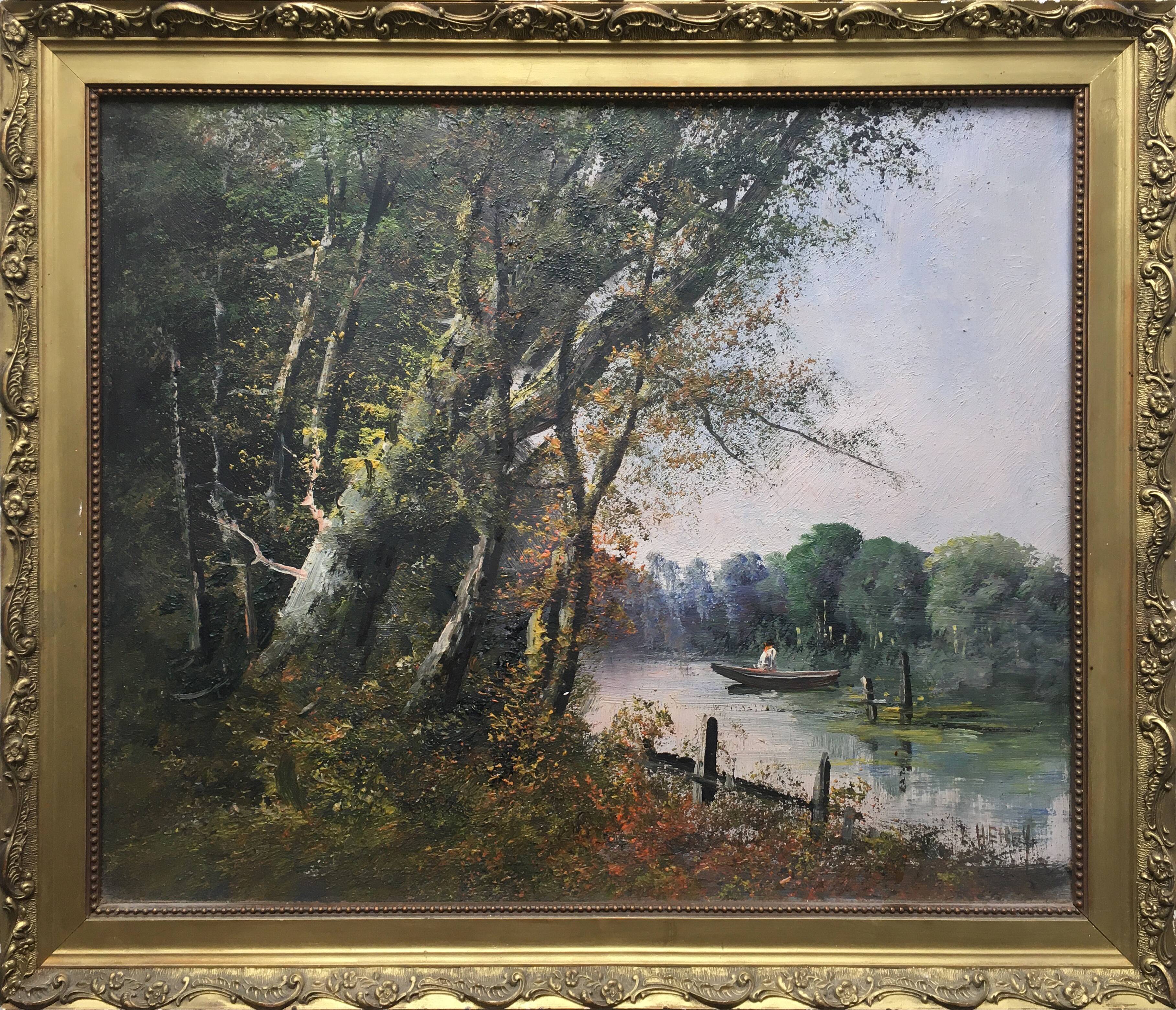 Tableaux HST "Paysages Barbizon" XIX° siècle par L. Henry + cadre