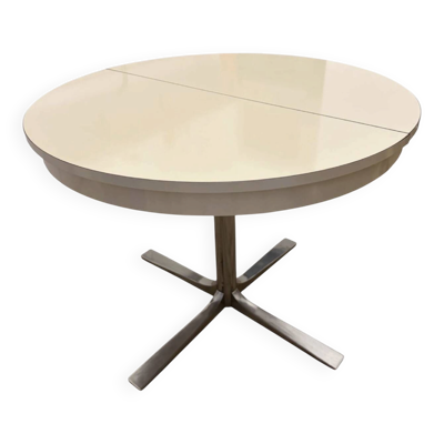 Table ronde Space age roche bobois rallonges intégré avec système 1970
