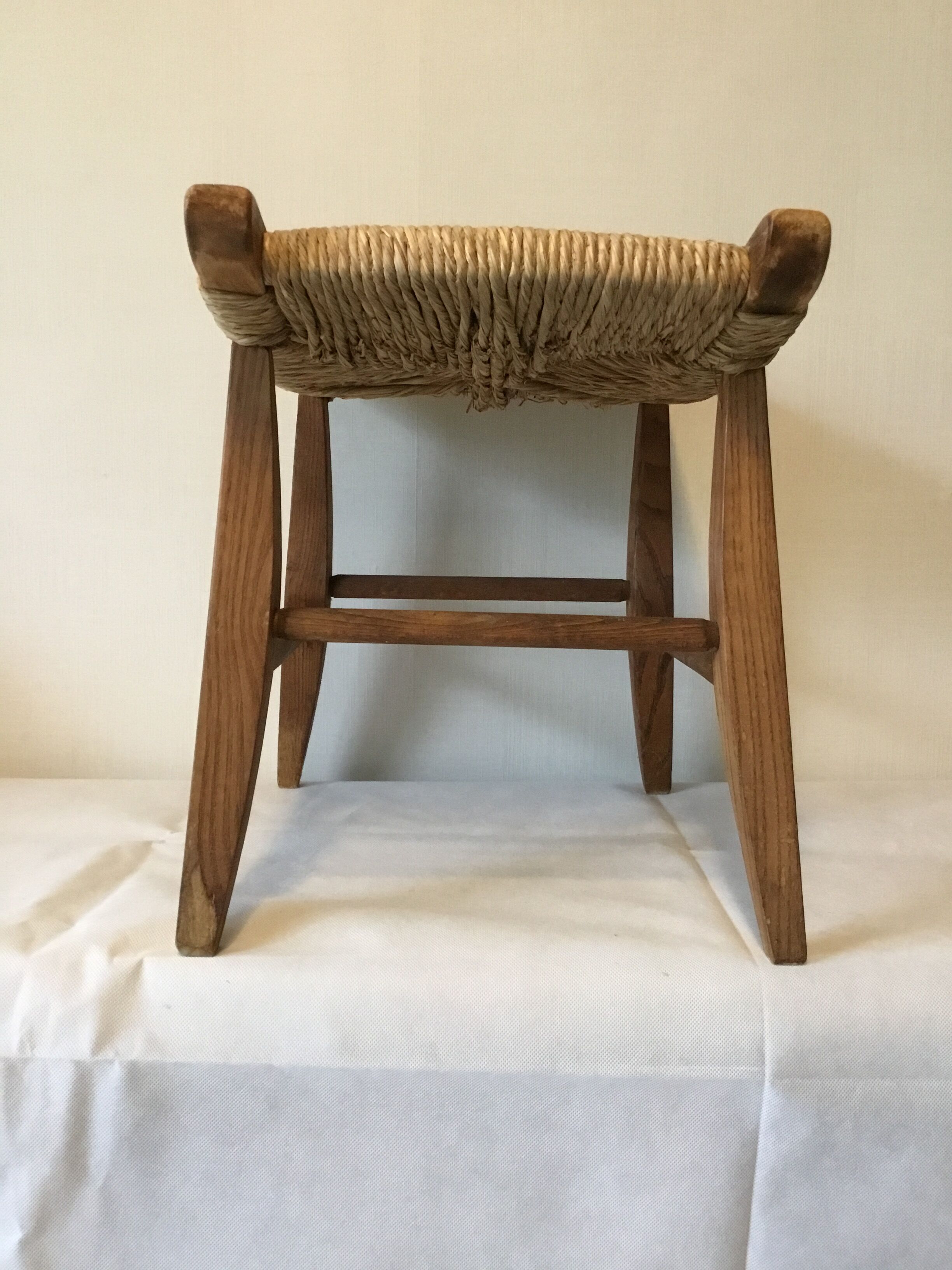 Stool straw Mid century Bull