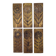 Six cleanliness plaques, flower design, brass.