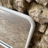 White tubular metal frame mirror