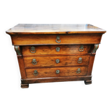 Commode en noyer d'époque Empire