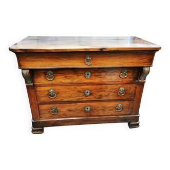 Commode en noyer d'époque Empire