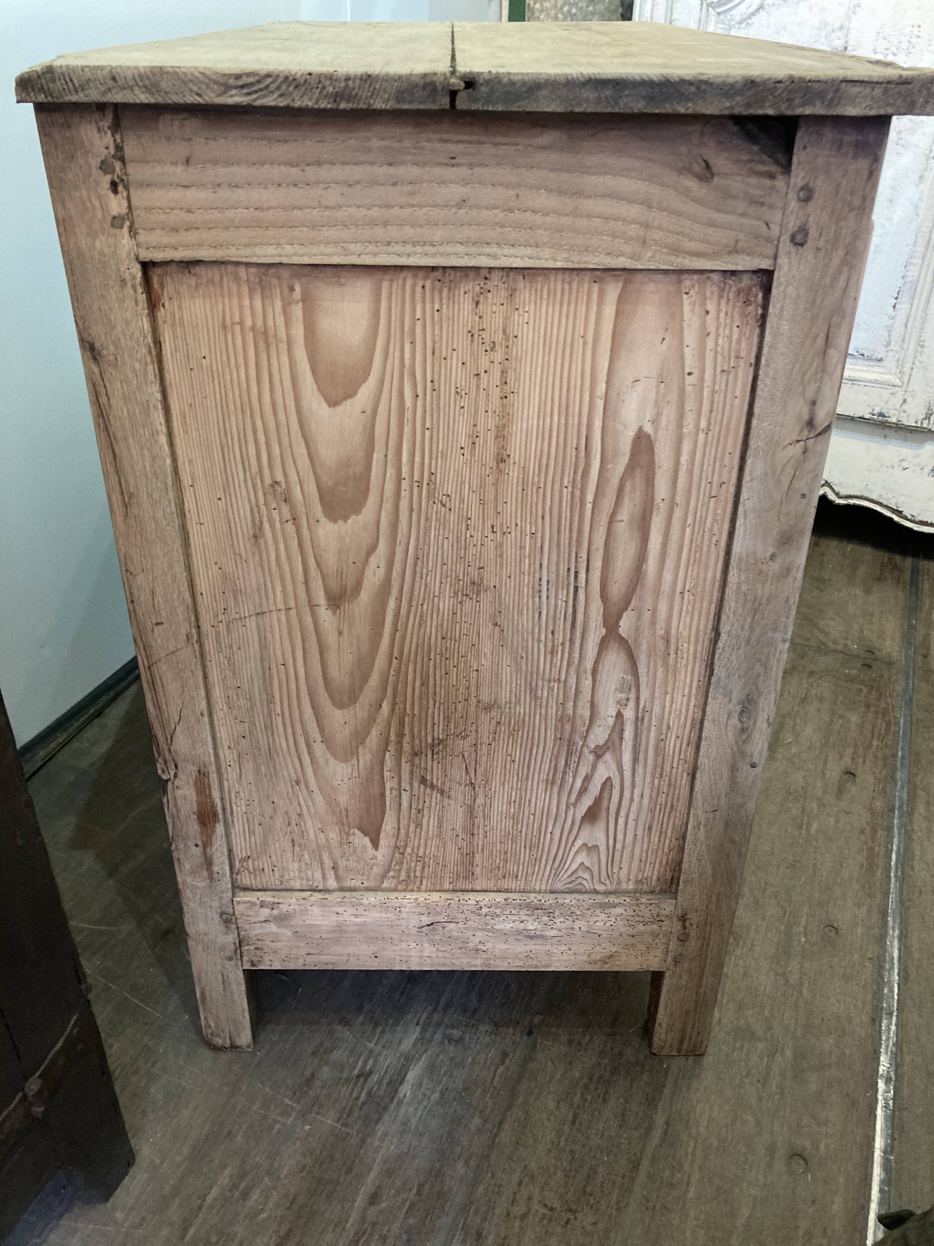Old low buffet 2 doors in natural wood