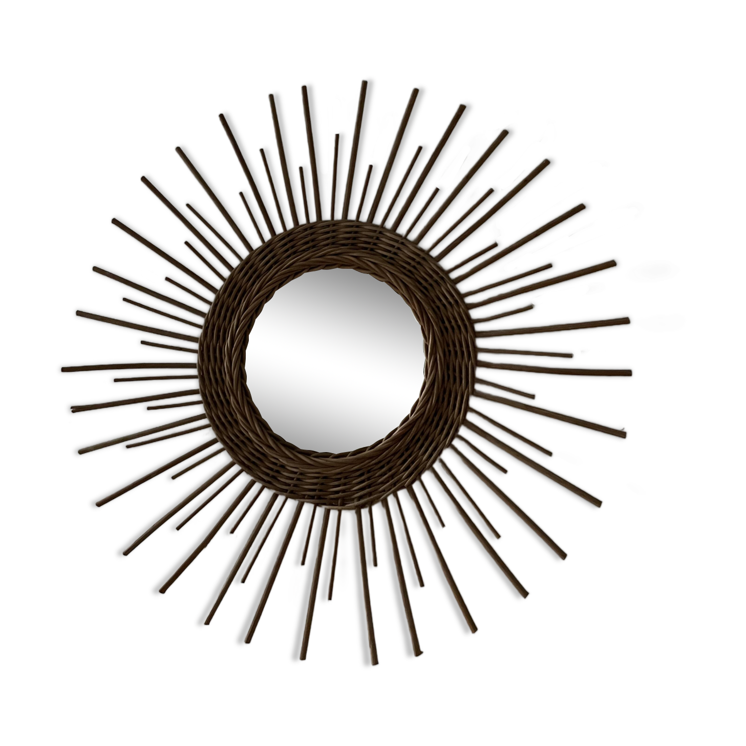 Miroir soleil rotin