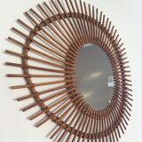 Rattan free-form mirror from the 50s and 60s