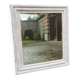 Large white patinated mirror