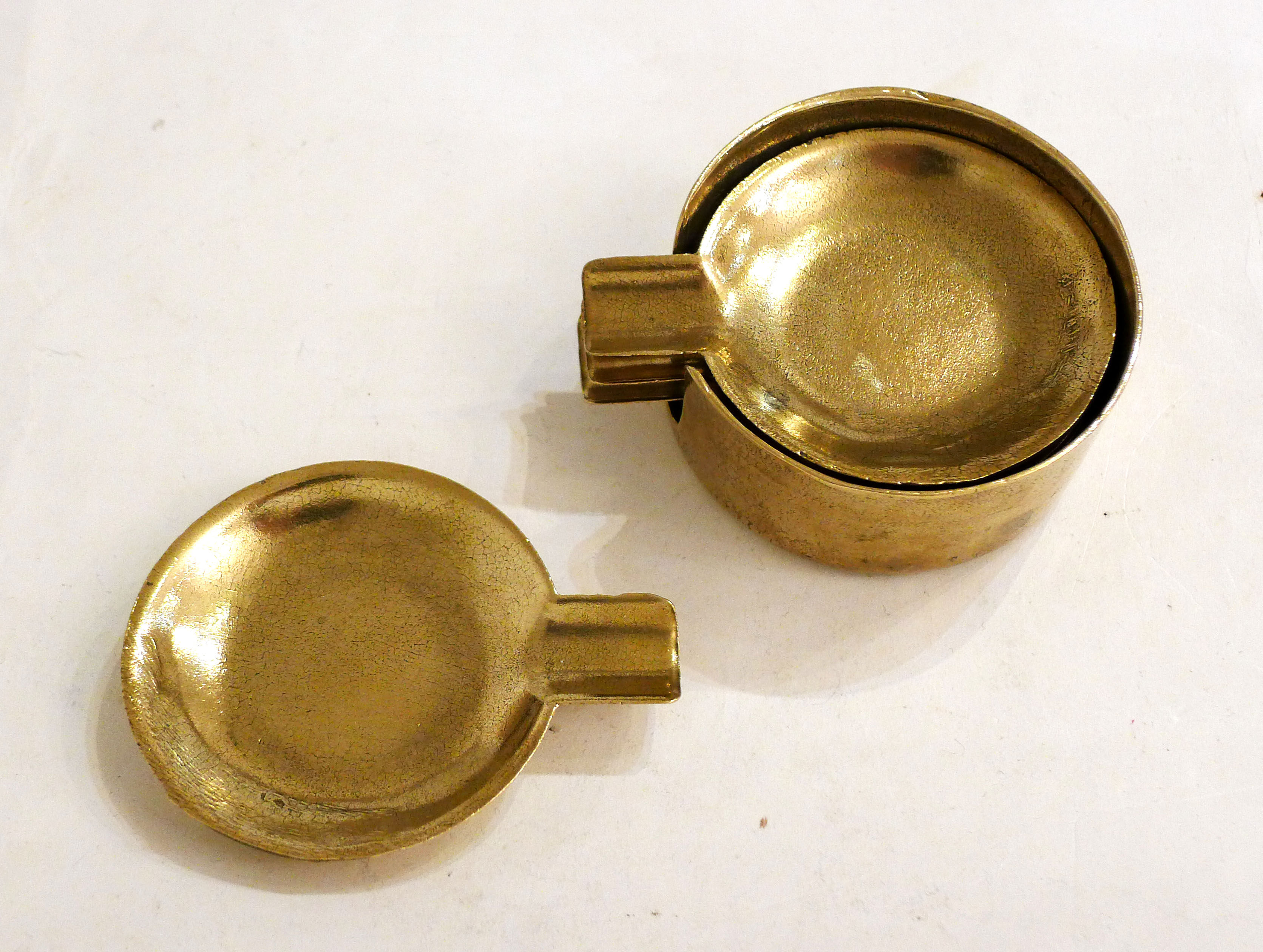 Set of 4 brass stackable ashtrays