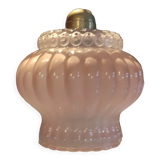 Pendant lamp globe molded glass rose